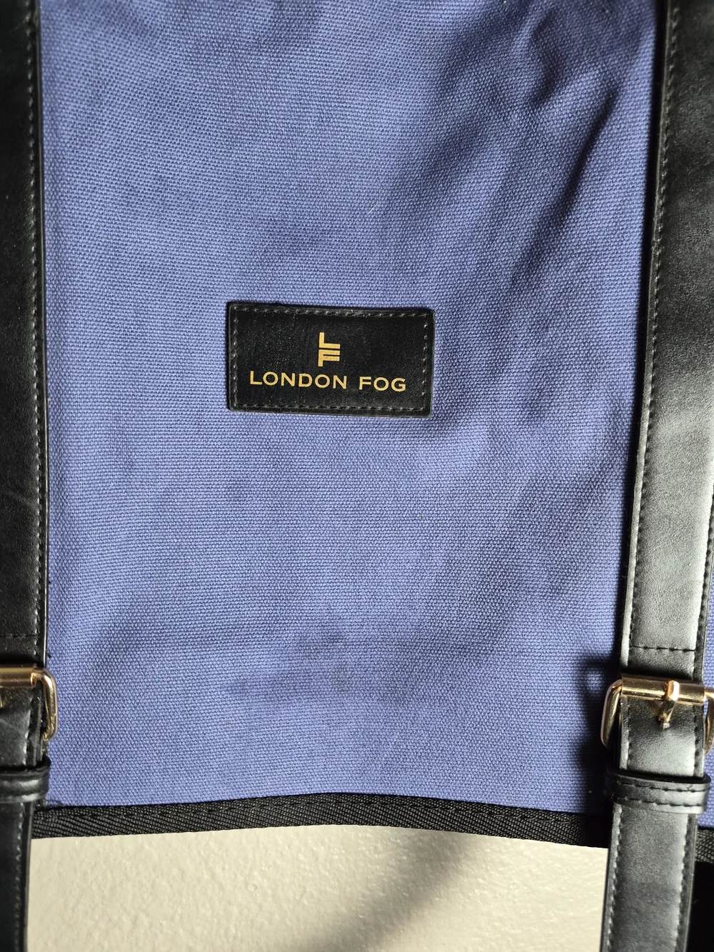 London Fog Men's Blue Canvas Messenger Bag
